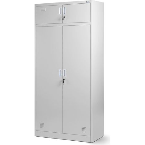 Jan Nowak Mehrzweckschrank C117 Aktenschrank Büroschrank Metallschrank Spint Schubladen abschließbar 185 cm x 90 cm x 50 cm - grau (1/5)