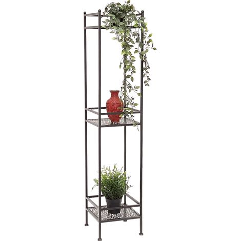 DanDiBo Étagère Noir Métal Étroite Debout 3 niveaux 110 cm Étagère Cuisine 96485 Étagère Métal Fer Moderne (1/5)