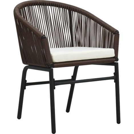 Lot de 2 Chaises de jardin et de camping, Chaises de relaxation, Marron Rotin PVC OIB5941E (1/5)