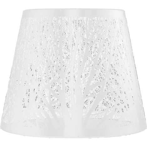 Abat-jour en fer forgé sculpté en forme d'arbre de forêt, douille E27, mini abat-jour pour lampe de table, décoration de chambre ou de chevet, blanc (1/5)