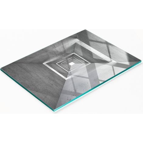 Servierbrett aus gehärtetem Glas mit Betonoptik, 80 x 52 cm (1/5)