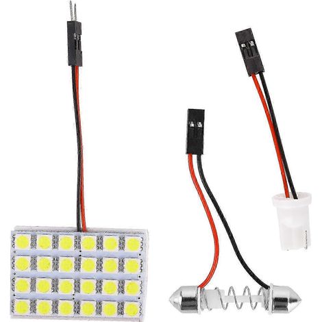 Lampe de lecture T10 pour voiture, panneau LED 48/24/12 SMD 5050, lumière blanche, pour plafonnier, éclairage de coffre et d'habitacle. (1/5)