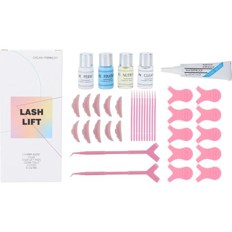 Kit de lift cils & sourcils 27ml – Lot permanent liftant bouclant instantané, teinte rose. (1/5)