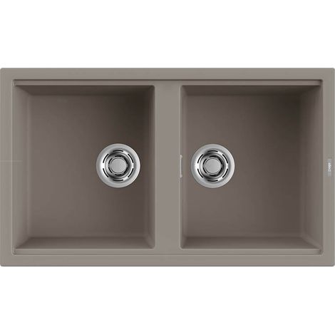 Lavello Elleci Incasso 2 vasche 86x51 Best 450 Keratek Plus Grigio Dove Grey LKB45093 (1/2)