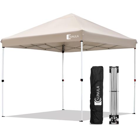 SUNULA 3x3 m Faltpavillon Gartenzelt – Wasserdichtes Partyzelt mit Popup-System für Garten & Outdoor, Taupe (1/5)