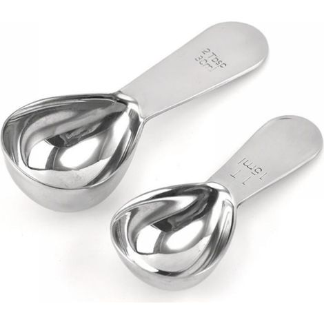 Cuillère À Café - Cuillère À Mesurer En Acier Inoxydable 304 - Pour Cafetière, Boîte À Café, Thé, Sucre, Farine - 15 ml Et 30 ml - Lot De 2 (1/5)