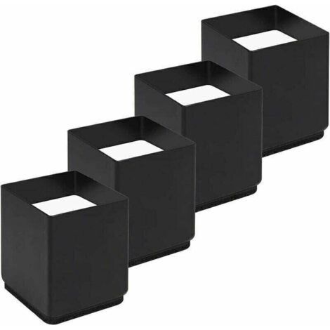 Rehausseur Pieds de Lit Lot de 4 Acier Carbone, Risers de Meubles Ajoutent Hauteur de 5CM, , Rehausseurs de Table, Chaise ou Canapé, Gain d’Espace pour Bureau et Bedding (le noir) (1/4)