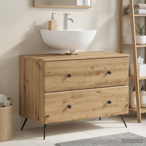 vidaXL Armadio per Lavabo da Bagno BREDA Rovere Artigianale (1/5)