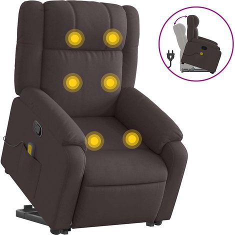 Maison Exclusive - Massagesessel mit Aufstehhilfe Dunkelbraun Sto