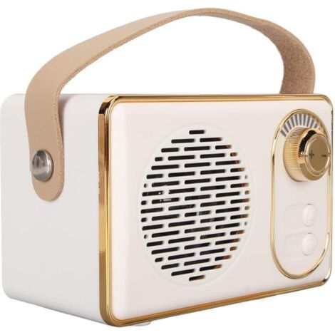 Enceinte Bluetooth rétro, design mignon et vintage, Bluetooth 5.0, carte mémoire, entrée AUX, compatible avec les pilotes USB, idéale pour la maison, l'extérieur, les voyages, les fêtes et les cadeaux (1/4)