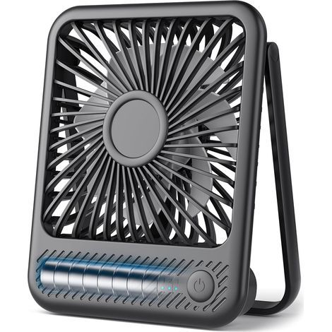 Ventilateur oscillant automatique de 6,5 pouces 4000 mAh, technologie silencieuse à 4 vitesses, ventilateur de bureau USB pour la maison, le bureau, les voyages, le camping (1/5)