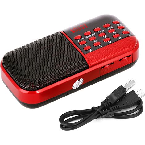 Mini-FM-Radio mit Lautsprecher (87,5–108 MHz), Speicherkartenleser und Rauschunterdrückung