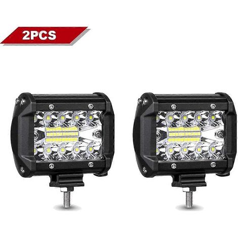 2 barres lumineuses LED 4 pouces 60 W avec supports de fixation pour attelage, projecteurs LED ultra-lumineux pour voitures, 4x4 et camions tout-terrain. (1/5)