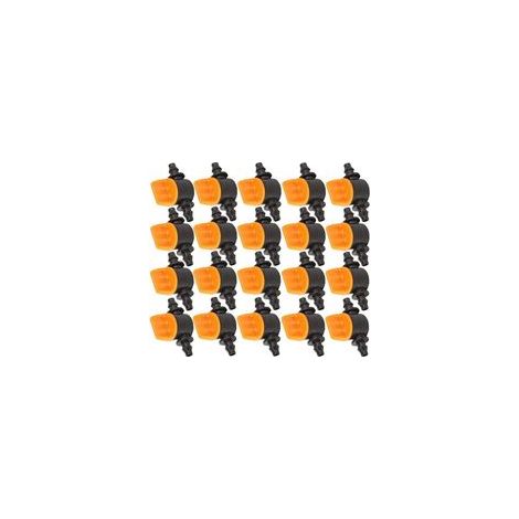 Lot de 20 mini vannes d'irrigation goutte à goutte 6,35 mm, pour tuyau 4/7 mm –