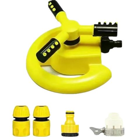 Aspersor automático, rotación de 360 grados, boquilla ajustable, AMARILLO (1/2)