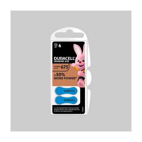 Pila per apparecchi acustici easy tab 675 blister 6 pezzi - col. blu conf. da 10 cf