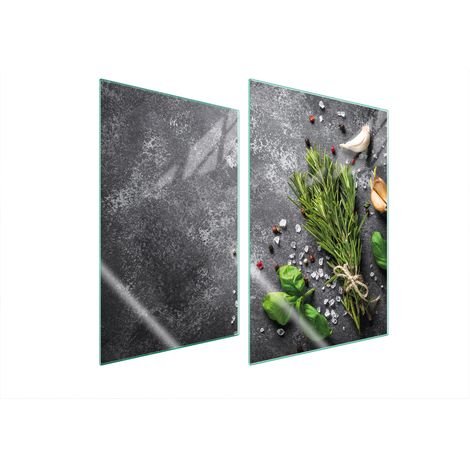 PIASTRA PROTETTIVA IN VETRO PER CUCINA 2x35x52 SPEZIE (1/5)