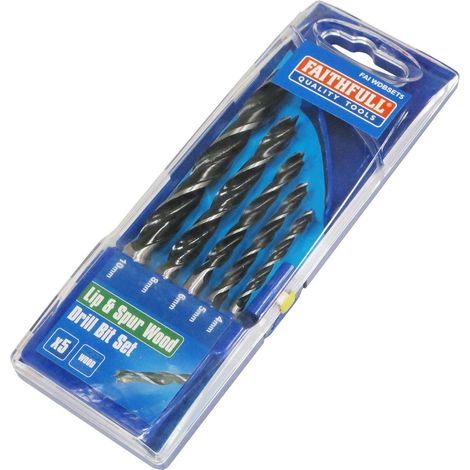 Faithfull 50199 Lip & Spur Wood Drill Bit Set, 5 Piece 4-10mm FAIWDBSET5 (1/3)