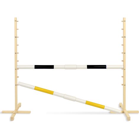 Sprunghindernis für Hobby Horse 160cm, H-120cm, zwei Balken - schwarz und gelb (1/5)