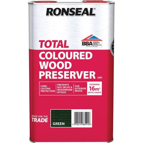 Ronseal 38591 Trade Total Wood Preserver Green 5 litre RSLTTWPGR5L