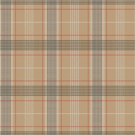 Tartan Check Wallpaper Beige Black Red White Classic Traditional Plaid Pattern (1/4)