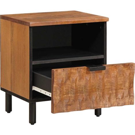 vidaXL Bedside Cabinet Brown 40 x 33 x 46 cm Solid Mango Wood