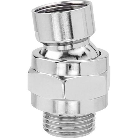 Adaptateur de douche pivotant réglable, rotule pour pommeau de douche, rotule pivotante réglable en laiton, universel G1/2 chromé, pour le raccordement des pommes de douche et des tuyaux d'eau. (1/4)