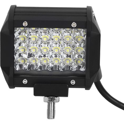 Feux de travail LED 72W 24LED 4 rangées IP67 étanche pour SUV 4x4, phare de voiture avec mode stroboscope (1/4)
