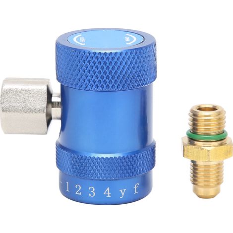 Kit de raccords et connecteurs pour remplissage de liquide fluoré basse pression avec adaptateur rapide pour climatisation automobile HS‑1234YF (1/5)