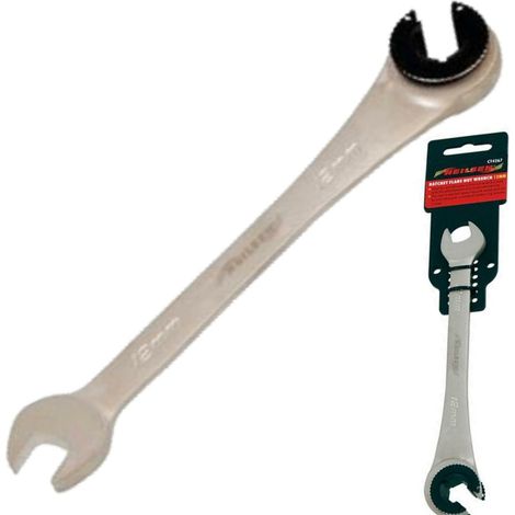 Neilsen 12mm Flare Nut Wrench Ratchet & Standard Open Ended Brake Pipe Spanner