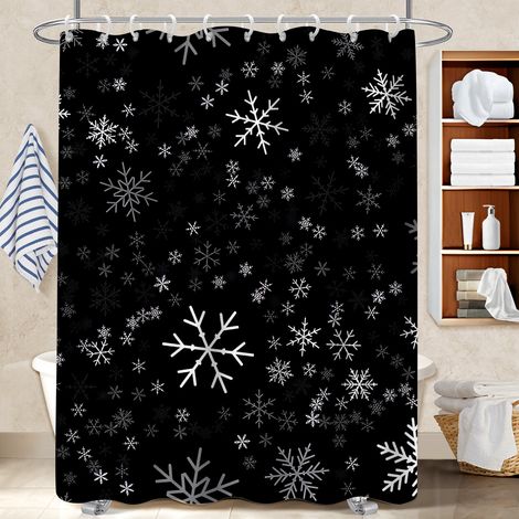 Rideau douche imperméable polyester 180x180 robuste protection douche pour famille nombreuse (1/5)