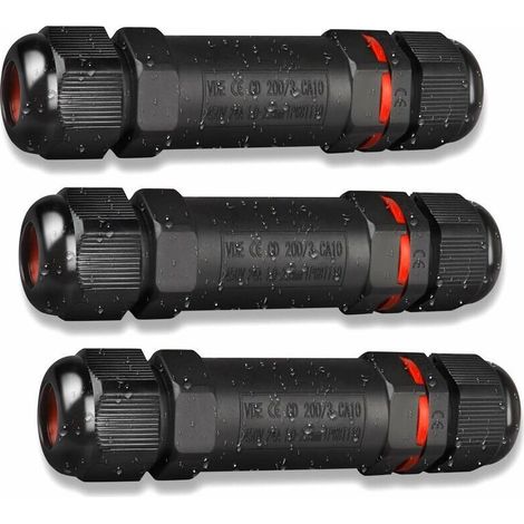 Boîte de Derivation Étanche, 3 Pcs Connecteur Électrique Éxterieur IP68, Domino Etanche Boîtier de Jonction Ø 1mm-13mm…