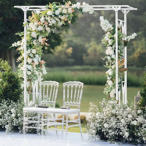Pergola de jardin — Arche de mariage et décoration extérieure extra-large — Gazebo avec treillage pour plantes grimpantes — 208 x 206 cm (1/5)