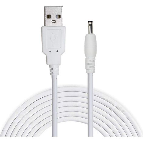 Cable alimentacion USB 2.0 DC 3.5 mm x 1.35 mm 0.8 M Blanco
