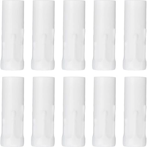 10pcs Couvercles de Douille de Bougie en Métal, Support de Lampe de Bougie de Base de Candélabre E14 Couvercles de Lustre de Tube en Métal pour la Maison Lustres Bougies, éclairage Bricolage (Blanc) (1/5)