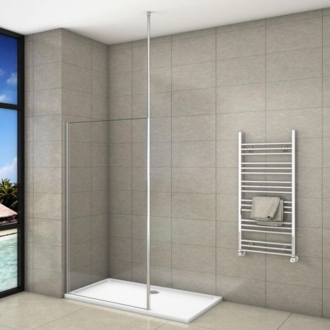 90x200cm+2030-3200mm Stabilisator 8mm ESG Sicherheitsglas Walk in Dusche Duschwand Nano Glas Duschabtrennung Höhe 200cm (1/5)