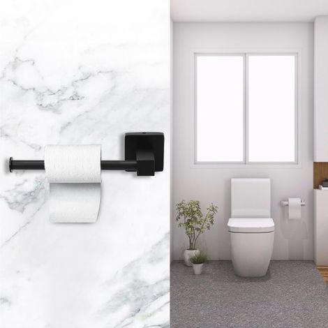 Porte-papier toilette mural, distributeur de rouleaux de papier toilette noir (1/5)