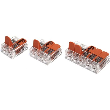 Wago 221-6 Klemmen SET 15x 221-612, 221-613, 221-615 - Kabel Draht Verbinder in der wiederverschließbaren Box - Original (1/5)