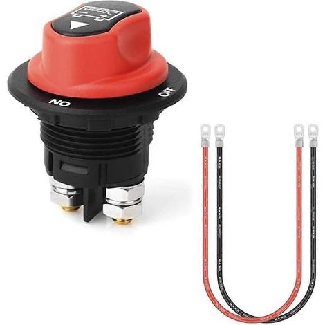 Interrupteur de batterie/déconnexion Mini 12-32V avec câble 8AWG de 50 cm pour bateaux, caravanes, voitures, véhicules, yachts, bus (100A) (1/5)