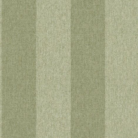 Crown Harris Tweed Herringbone Stripe Green Wallpaper Luxury Fabric Effect (1/4)