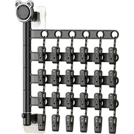 Séchoir à linge mural multi-clips Artifact pour balcon pliable B-- (1/5)