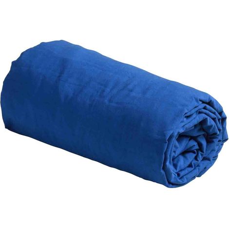 VIVARAISE - Drap housse Céleste en coton bio 200 x 180 cm - Bleu clair