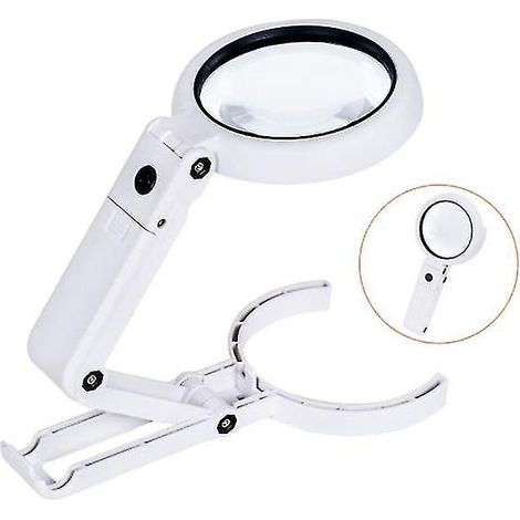 Loupe de bureau avec éclairage LED, loupe de lecture avec support, loupe de travail, support lumineux à 8 LED, loupe de lecture de bureau (1/5)