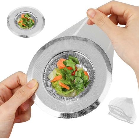 200 Pièces Jetables Sink Filter Tamis D'Évier De Cuisine Sacs-Poubelle D'Évier De Cuisine Sacs-Filtres Pour L'Évier De Cuisine Filtr (1/4)