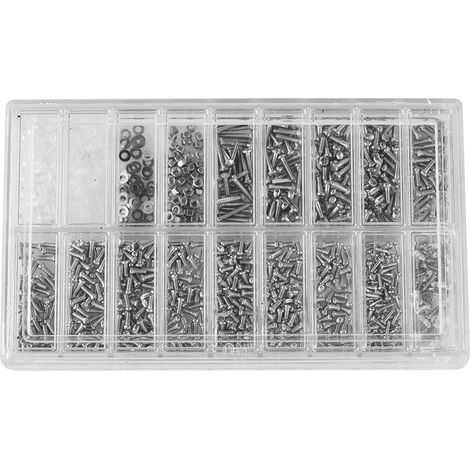 Lot de 1000 micro vis et écrous de réparation pour lunettes, montres et bijoux (1/5)