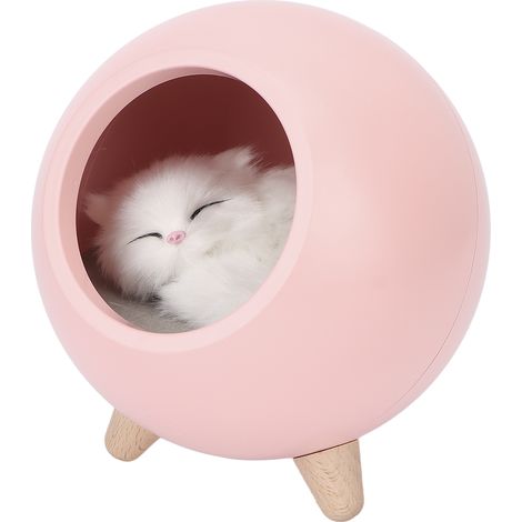 Lampadaire LED de chevet chaleureux avec poupée chat, veilleuse USB rechargeable pour chambre d'enfant, éclairage doux nocturne, 2 pièces (1/5)
