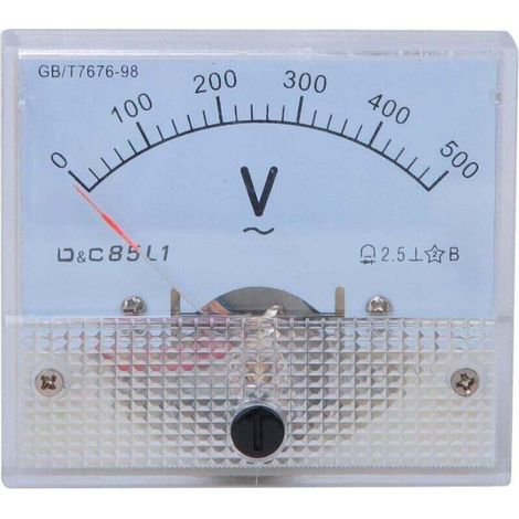 – Analoges Voltmeter, mechanisches Gleichstromvoltmeter, Messbereich 0–500 V, Spannungsprüfer, Detektor, Messpanel – Crezuo