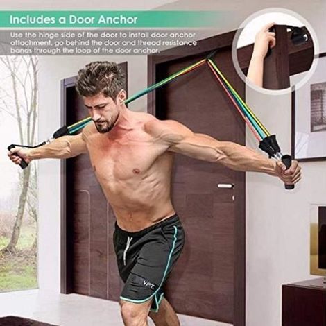 Bandes de Resistance Elastiques Musculation Set Fitness Exercice Bandes Kit pour Fitness Yoga Gym Entraînement Hommes Femmes (1/3)