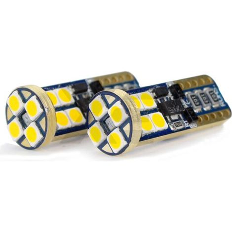 Coppia lampadine auto canbus 12 led smd luce fredda uso interno 12V CA-02713 (1/5)