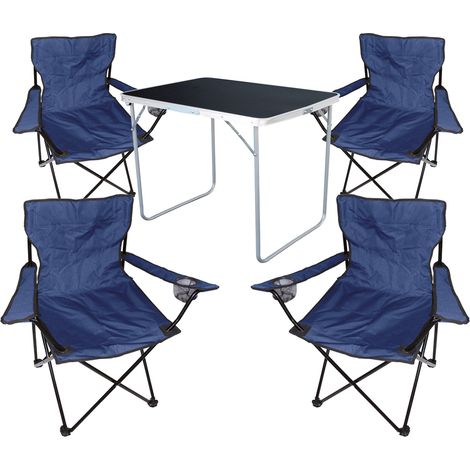 5-tlg Campingsessel Blau + Campingtisch-MMC330870B+4xMPO2431 (1/5)